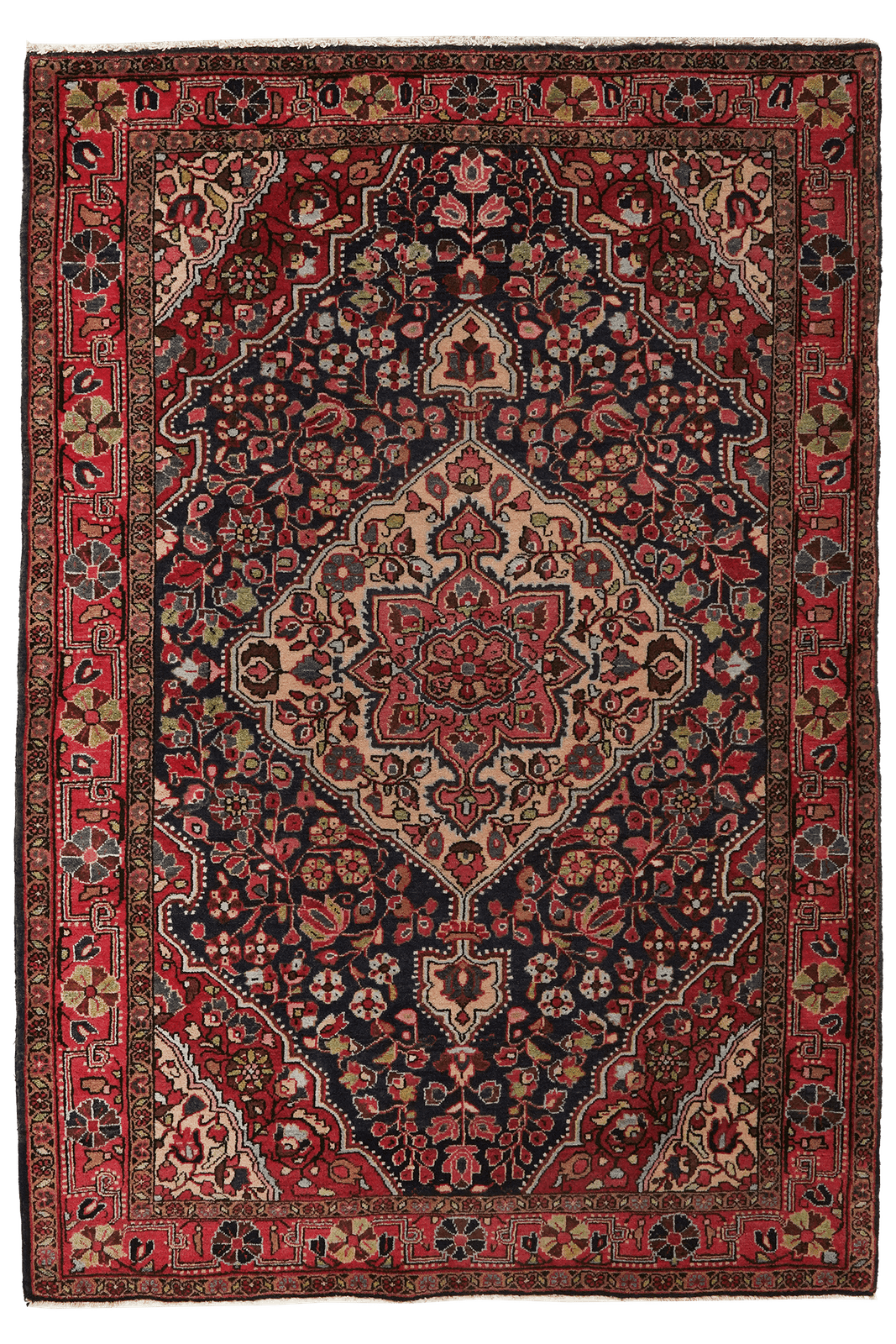 Djozan — Hand-knotted, 105x155 cm, Blue, 100% Virgin Wool | Main view