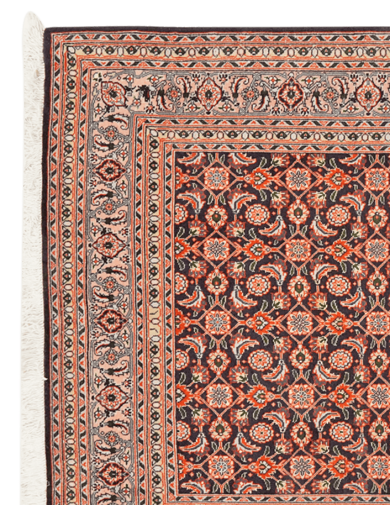 Tabriz 50 Raj — Hand-knotted, 105x151 cm, Blue, 95% Schurwolle, 5% Seide | View 3