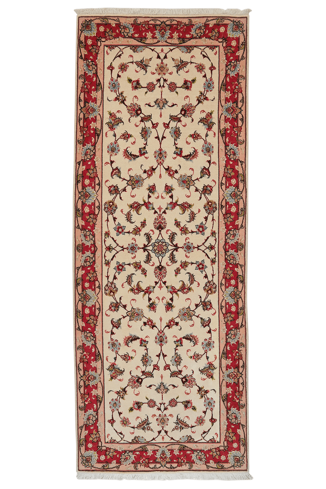 Tabriz 50 Raj — Hand-knotted, 77x207 cm, Beige, 100% Virgin Wool | Main view