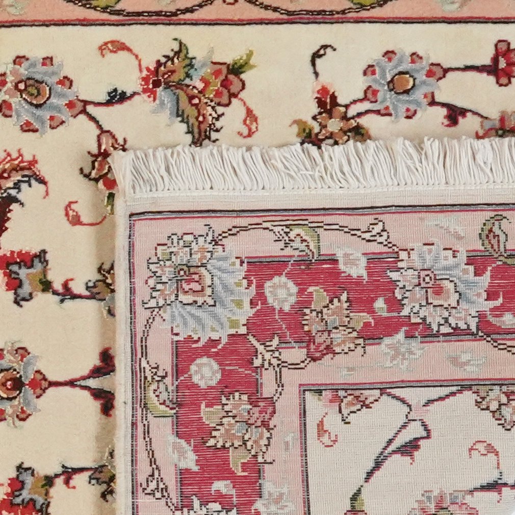 Tabriz 50 Raj — Hand-knotted, 77x207 cm, Beige, 100% Virgin Wool | View 6