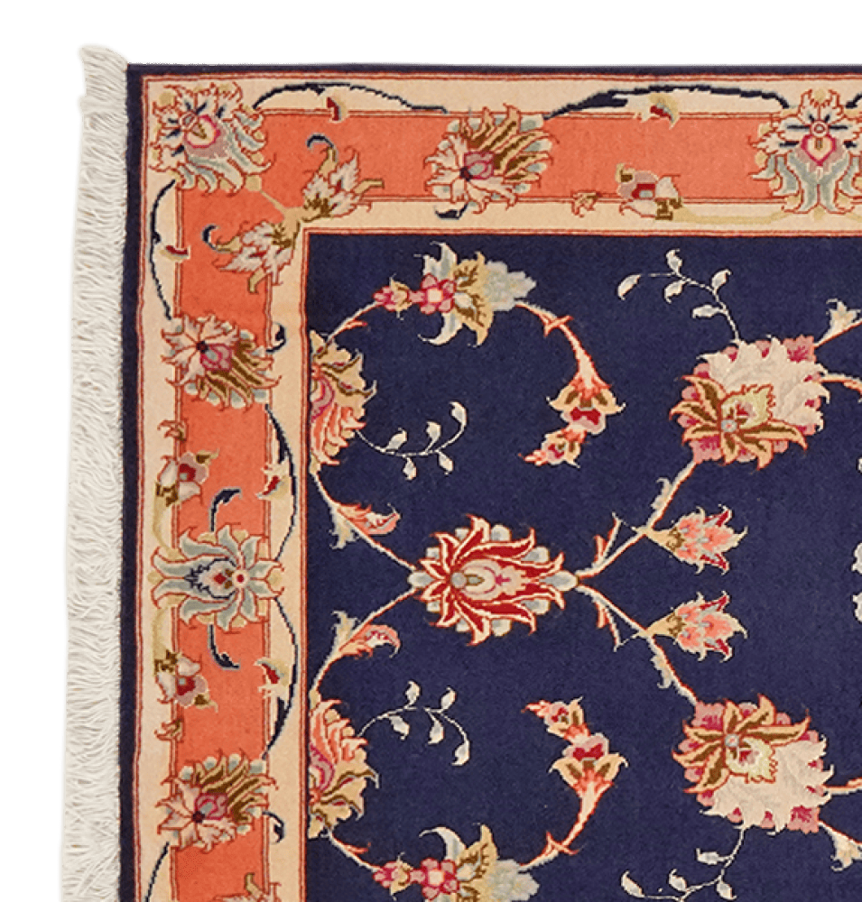 Tabriz 50 Raj — Hand-knotted, 75x200 cm, Blue, 95% Schurwolle, 5% Seide | View 3