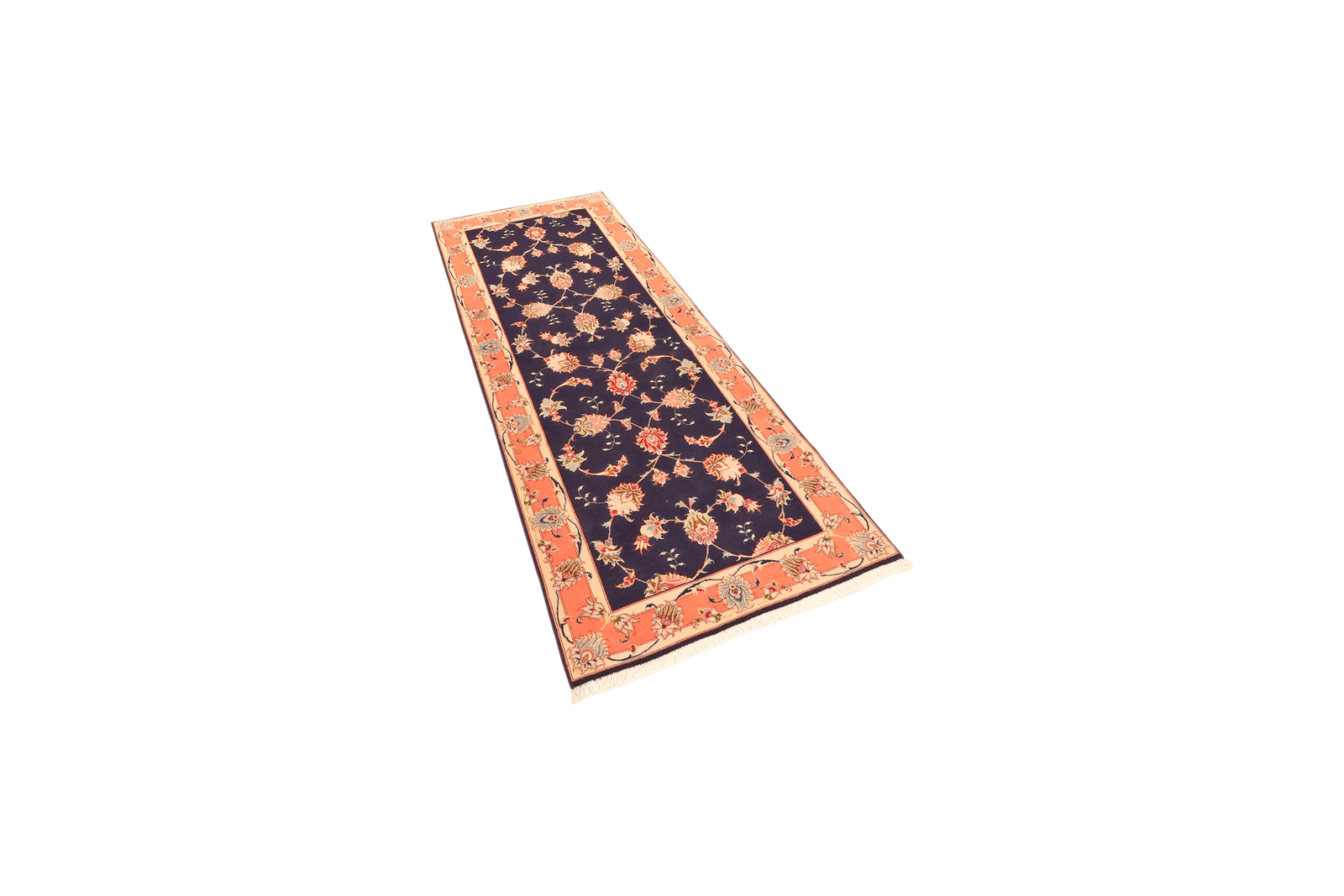 Tabriz 50 Raj — Hand-knotted, 75x200 cm, Blue, 95% Schurwolle, 5% Seide | View 5