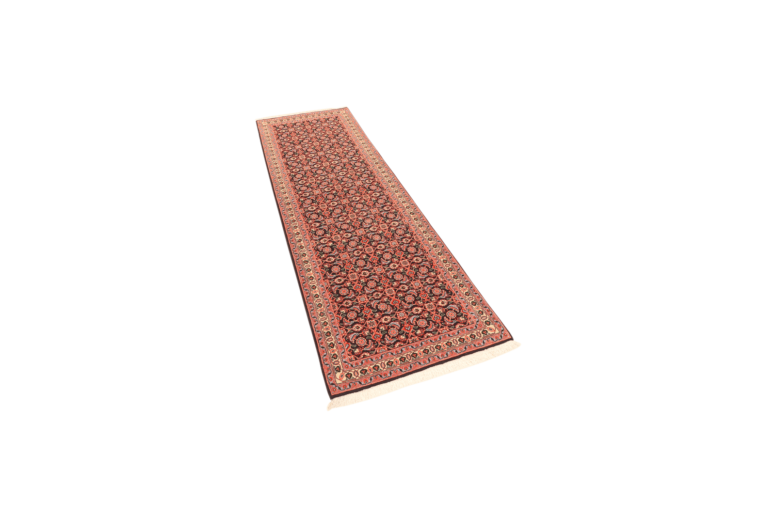 Tabriz 50 Raj — Hand-knotted, 69x205 cm, Black, 100% Virgin Wool | View 5