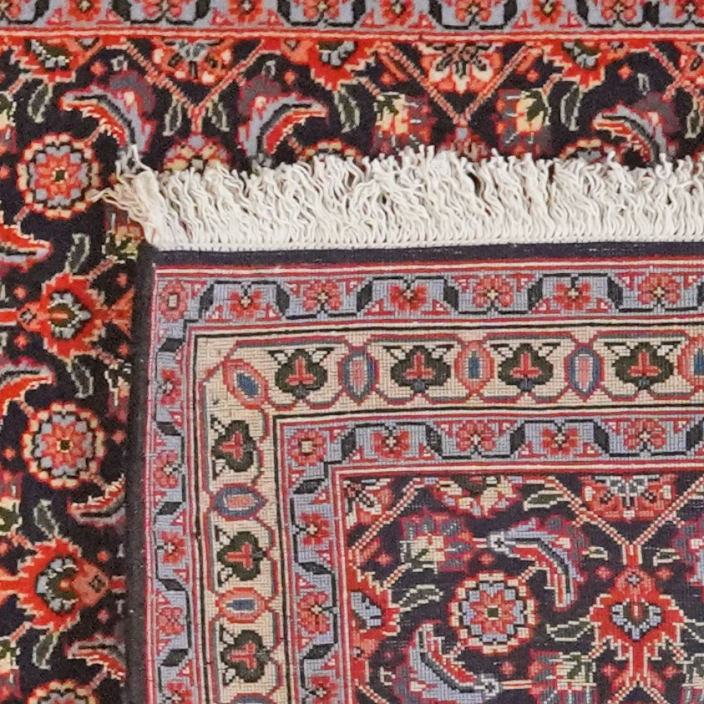 Tabriz 50 Raj — Hand-knotted, 69x205 cm, Black, 100% Virgin Wool | View 6