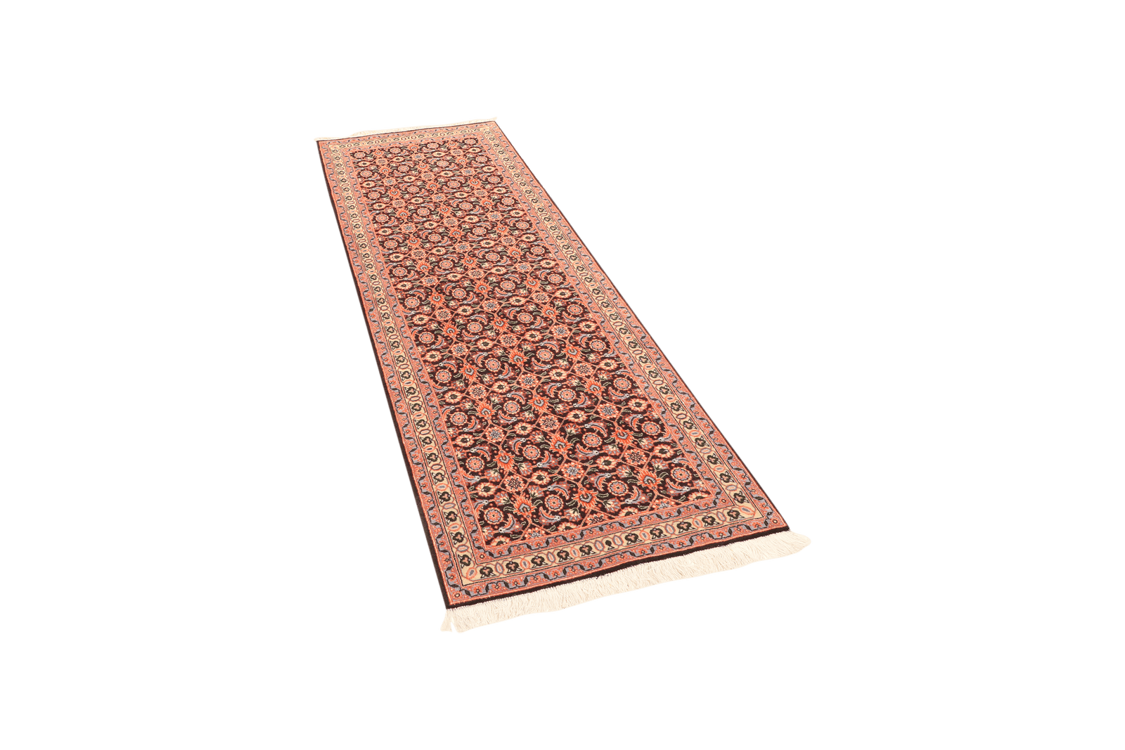 Tabriz 50 Raj — Hand-knotted, 65x200 cm, Blue, 100% Virgin Wool | View 5