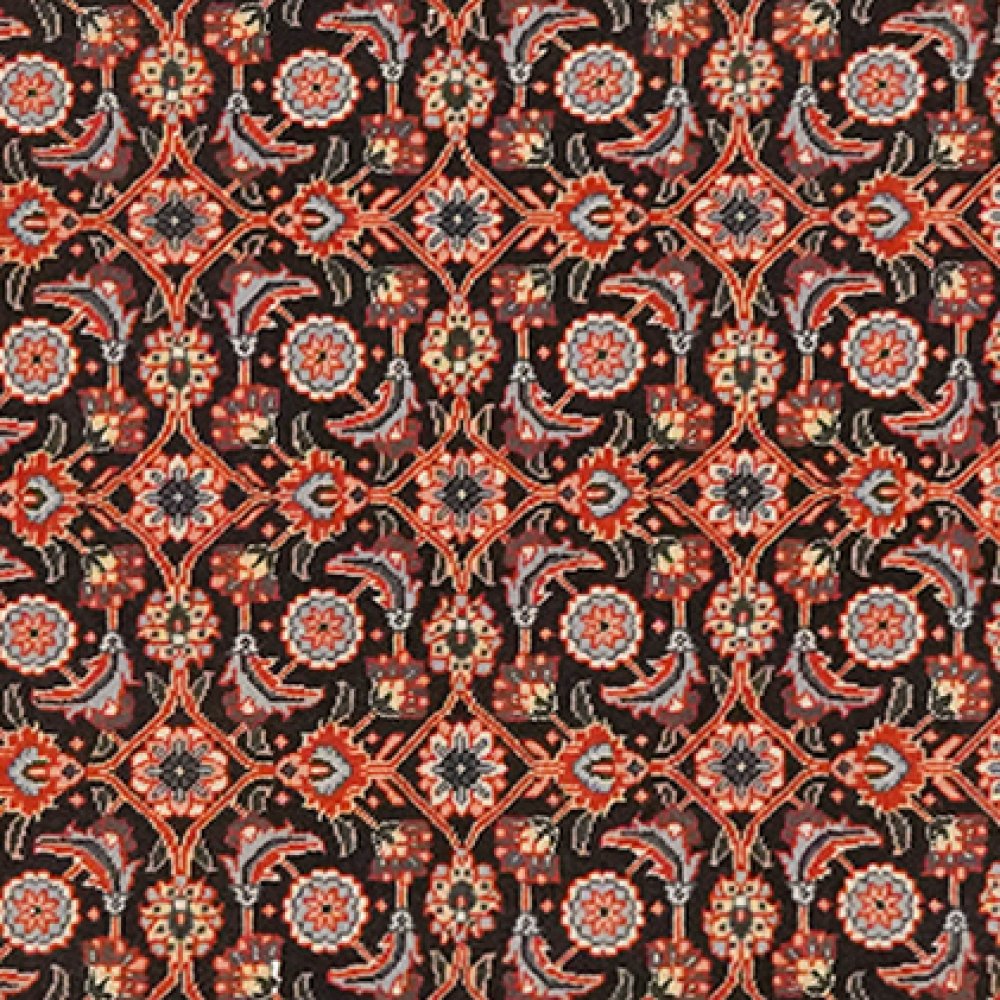 Tabriz 50 Raj — Hand-knotted, 65x202 cm, Black, 100% Virgin Wool | View 4