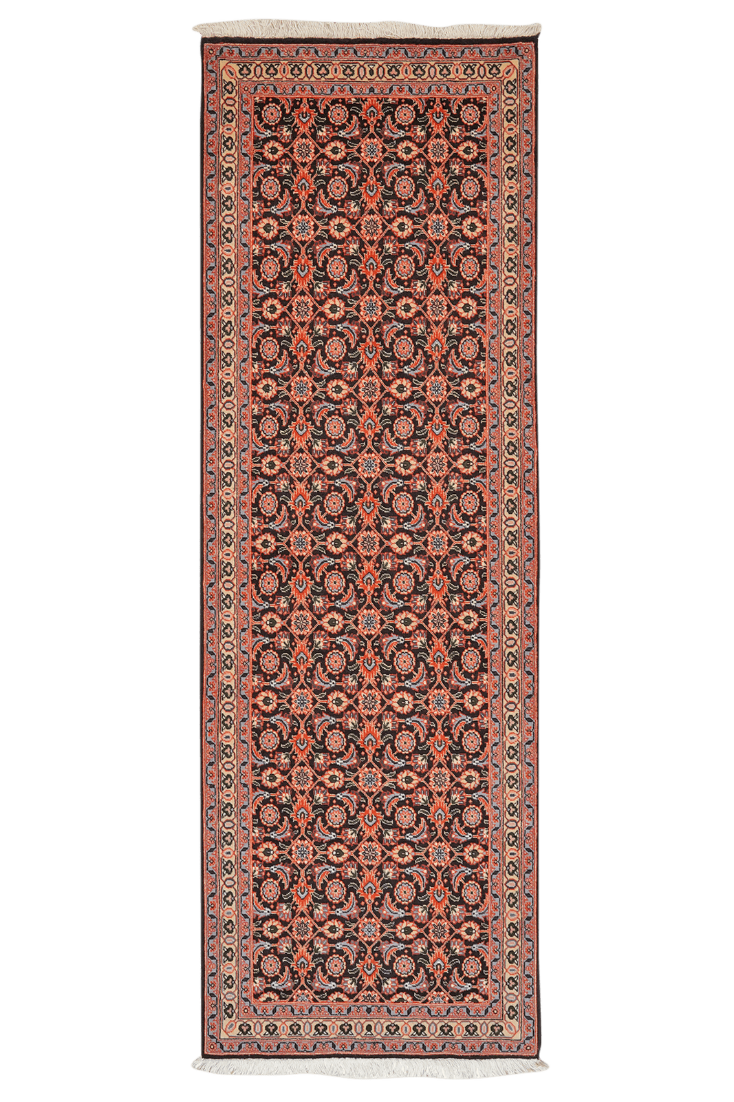 Tabriz 50 Raj — Hand-knotted, 67x200 cm, Blue, 100% Virgin Wool | Main view