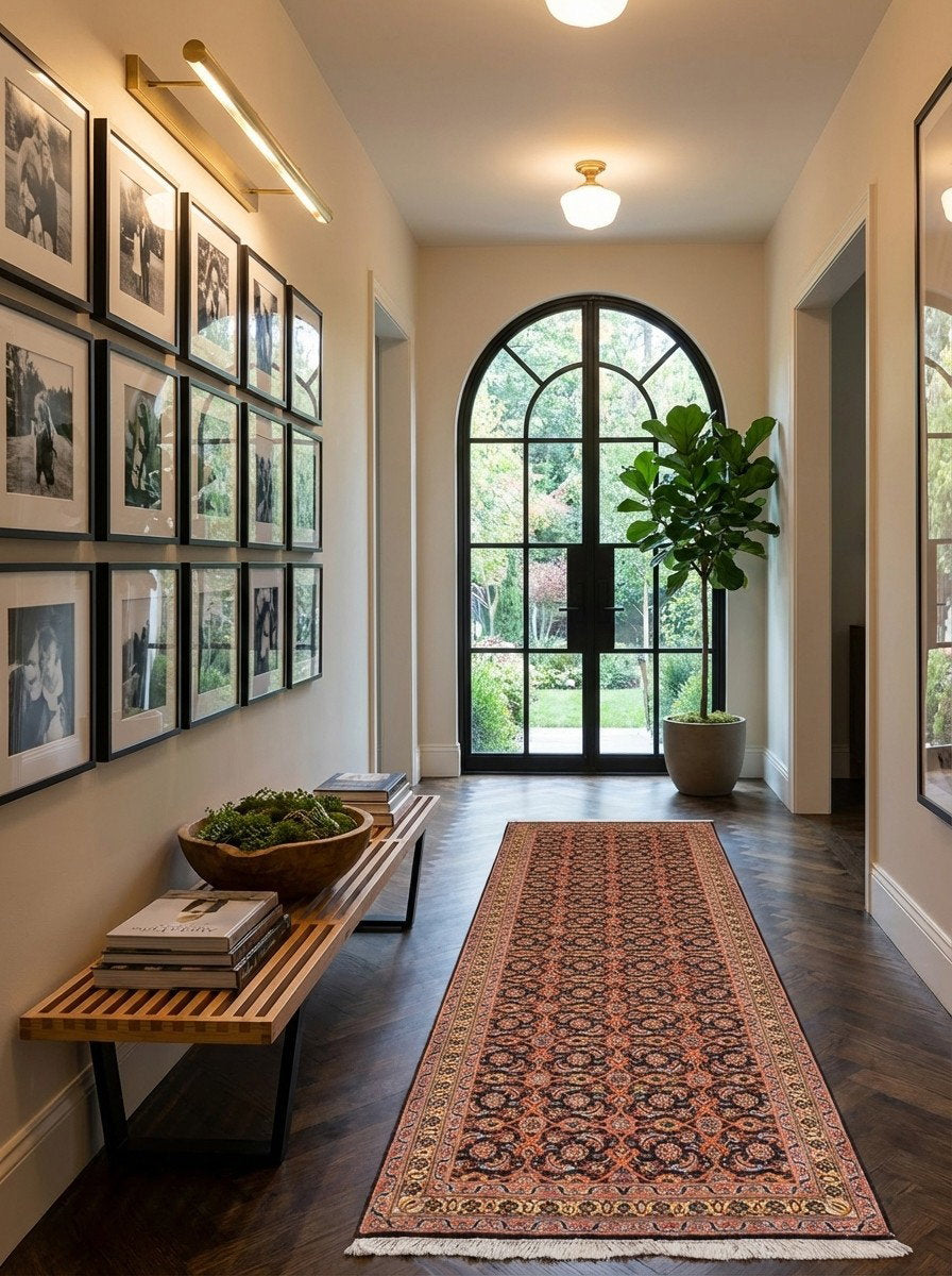 Tabriz 50 Raj — Handgefertigt, 198x65 cm, Beige, 100% Virgin Wool | Detail view