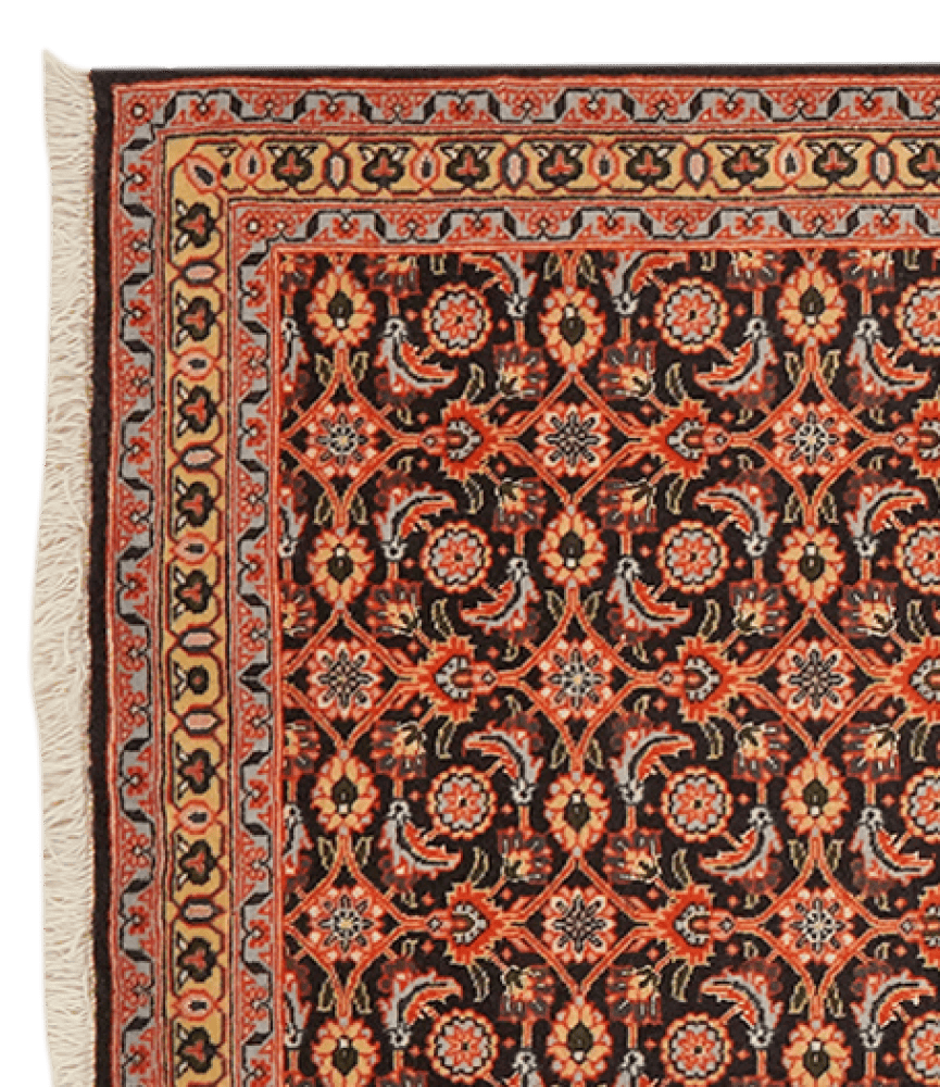 Tabriz 50 Raj — Hand-knotted, 65x198 cm, Orange, 100% Virgin Wool | View 3