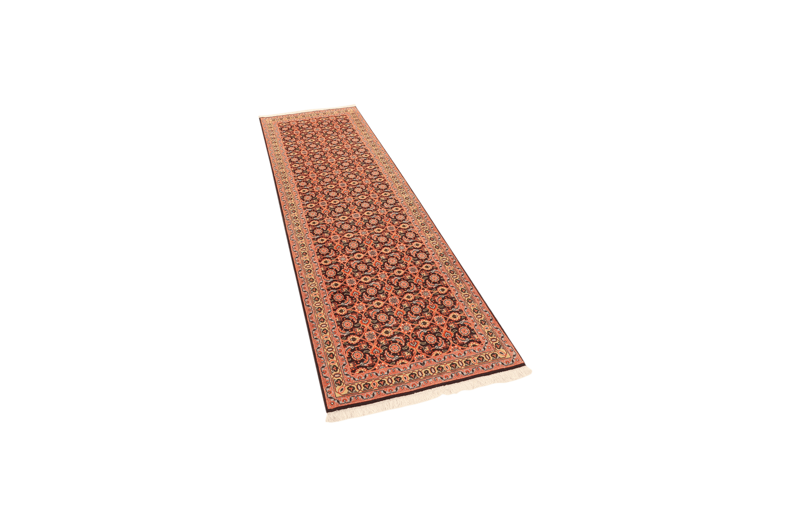 Tabriz 50 Raj — Hand-knotted, 65x198 cm, Orange, 100% Virgin Wool | View 5