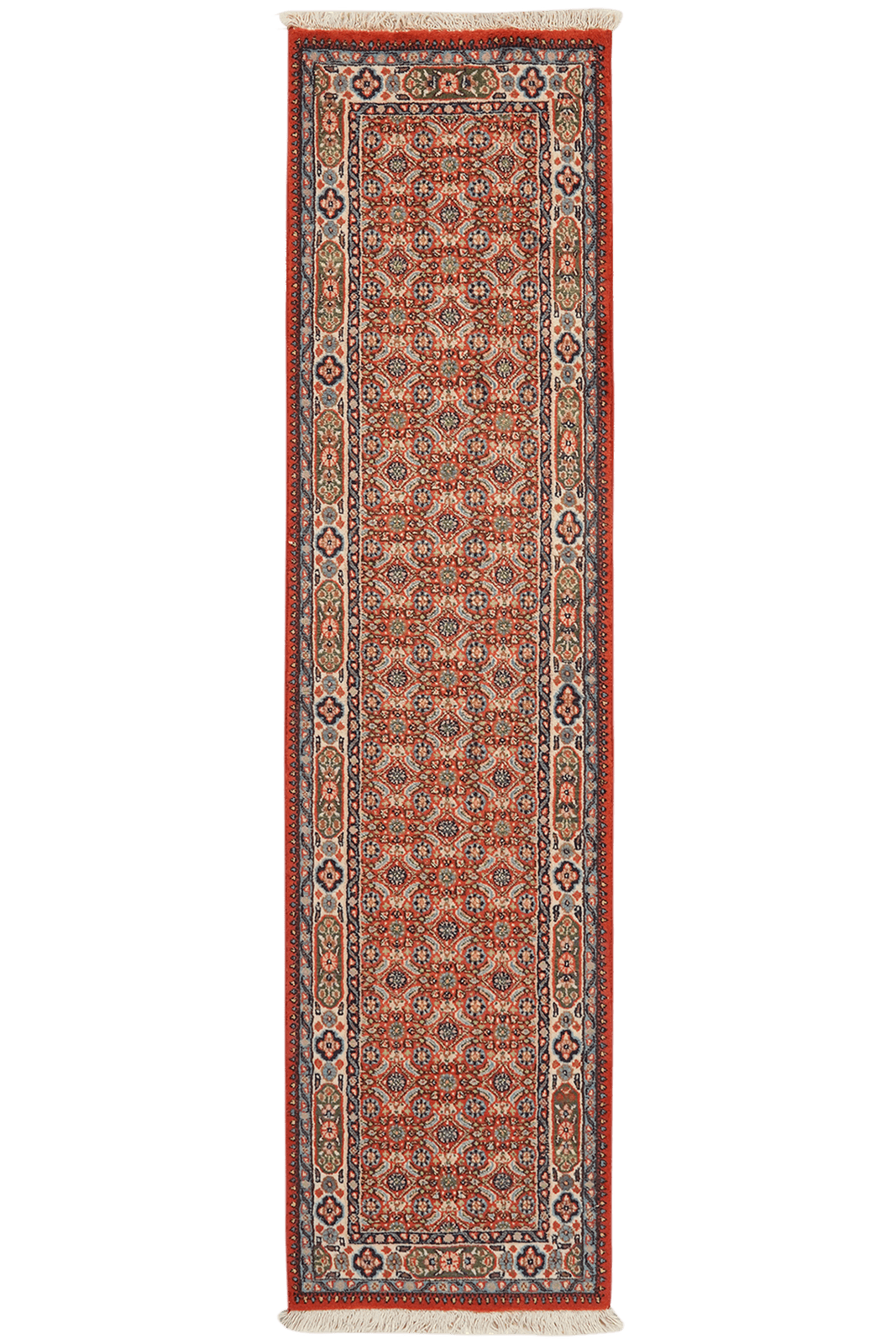 Moud Mahi — Hand-knotted, 49x196 cm, Red, 100% Virgin Wool | Main view