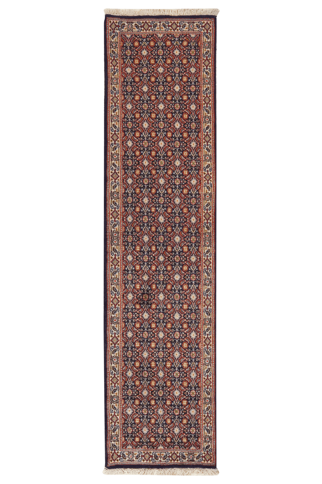 Moud Mahi — Hand-knotted, 48x199 cm, Blue, 100% Virgin Wool | Main view