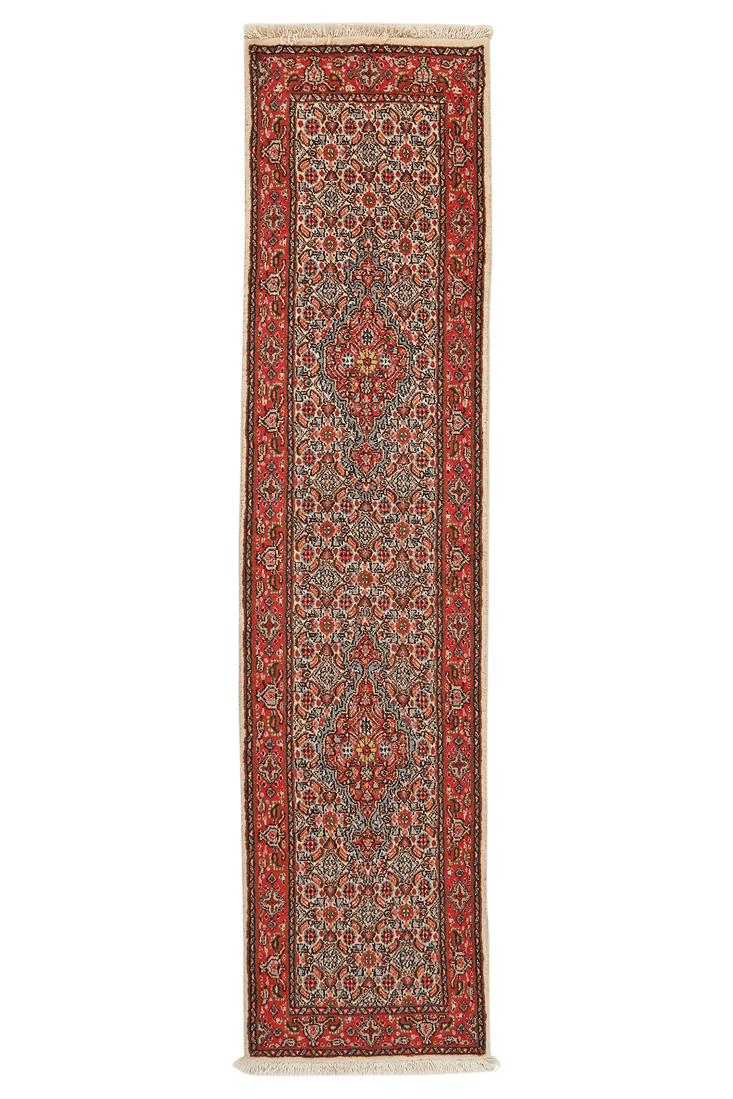 Moud Mahi — Hand-knotted, 47x198 cm, Beige, 100% Virgin Wool | Main view