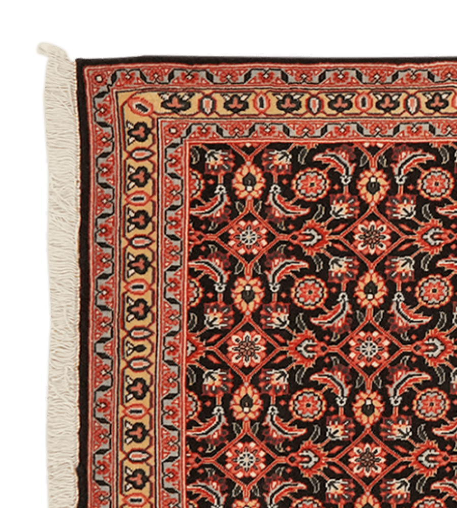 Tabriz 50 Raj — Hand-knotted, 66x200 cm, Black, 100% Virgin Wool | View 3