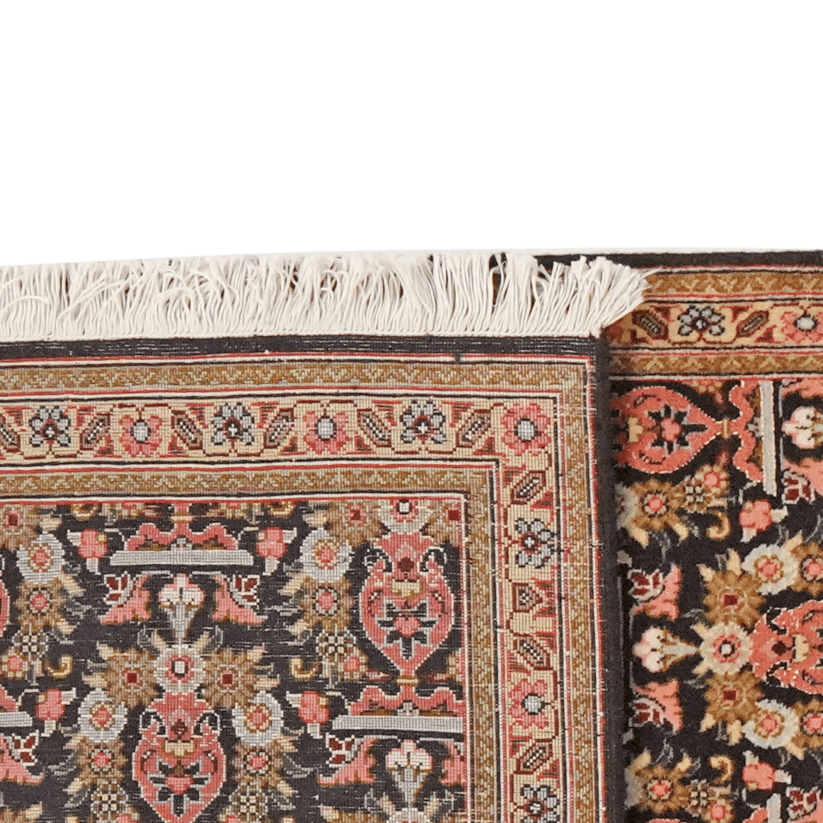 Tabriz 50 Raj — Hand-knotted, 66x204 cm, Black, 100% Virgin Wool | View 6