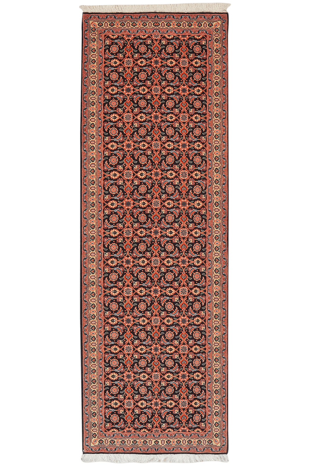 Tabriz 50 Raj — Hand-knotted, 65x197 cm, Blue, 100% Virgin Wool | Main view