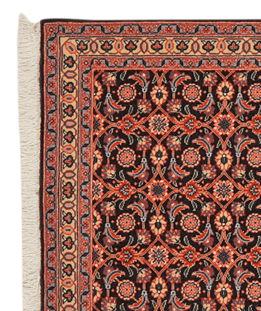 Tabriz 50 Raj — Hand-knotted, 65x197 cm, Blue, 100% Virgin Wool | View 3
