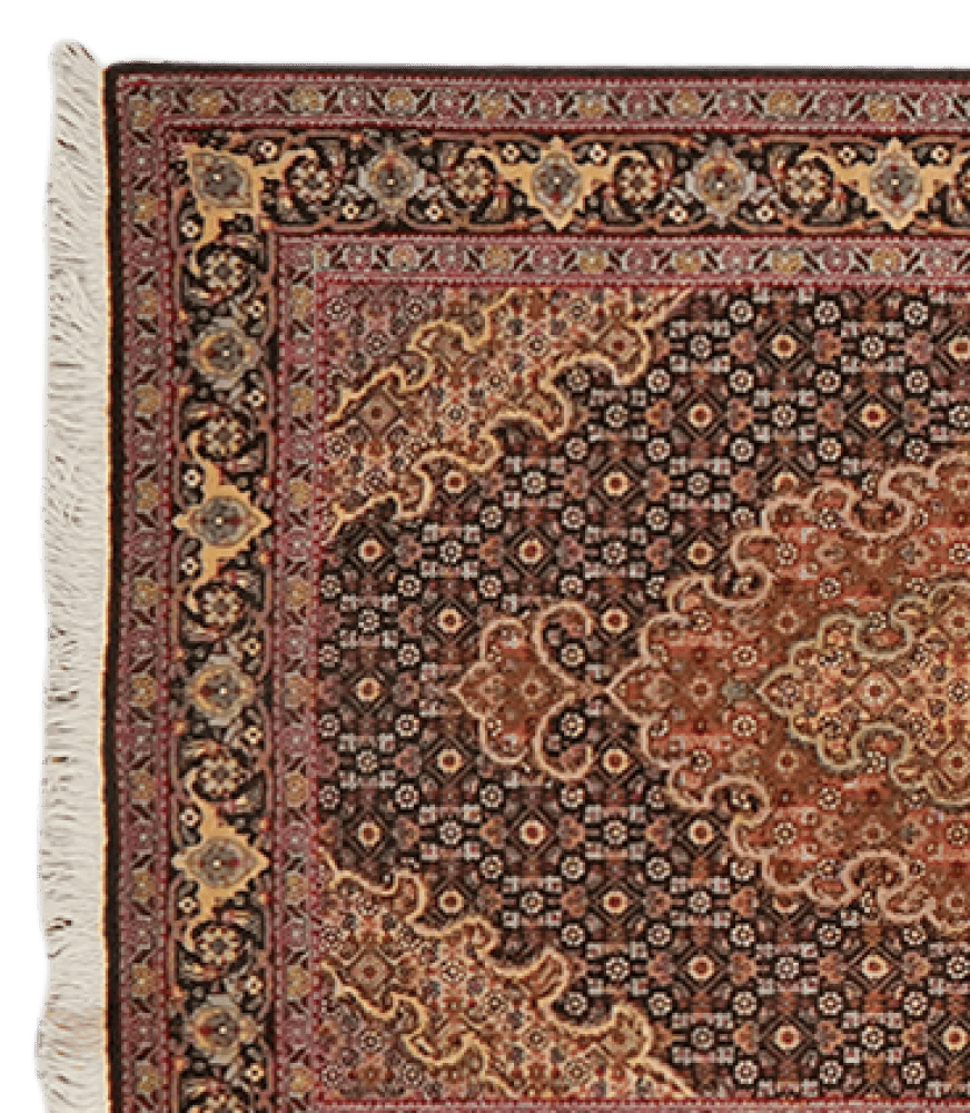 Tabriz 50 Raj — Hand-knotted, 80x399 cm, Black, 100% Virgin Wool | View 3