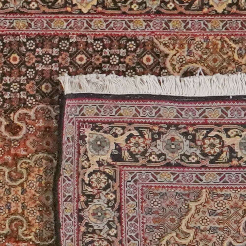 Tabriz 50 Raj — Hand-knotted, 80x399 cm, Black, 100% Virgin Wool | View 6