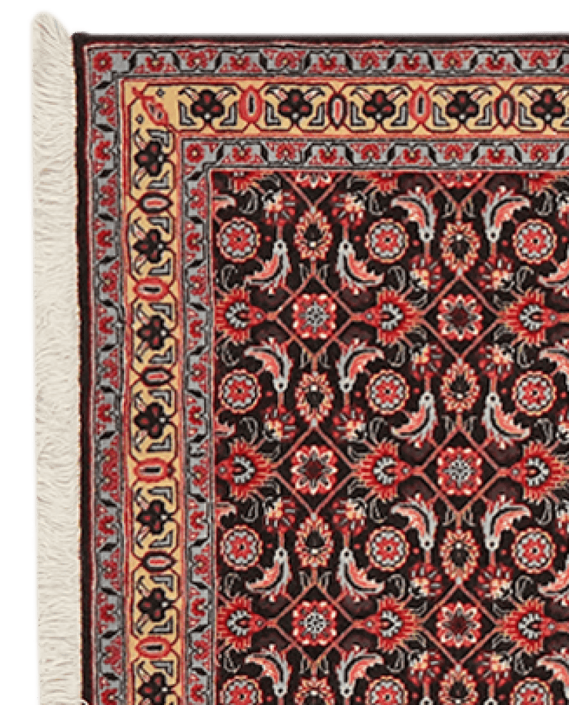 Tabriz 50 Raj — Hand-knotted, 72x291 cm, Black, 100% Virgin Wool | View 3