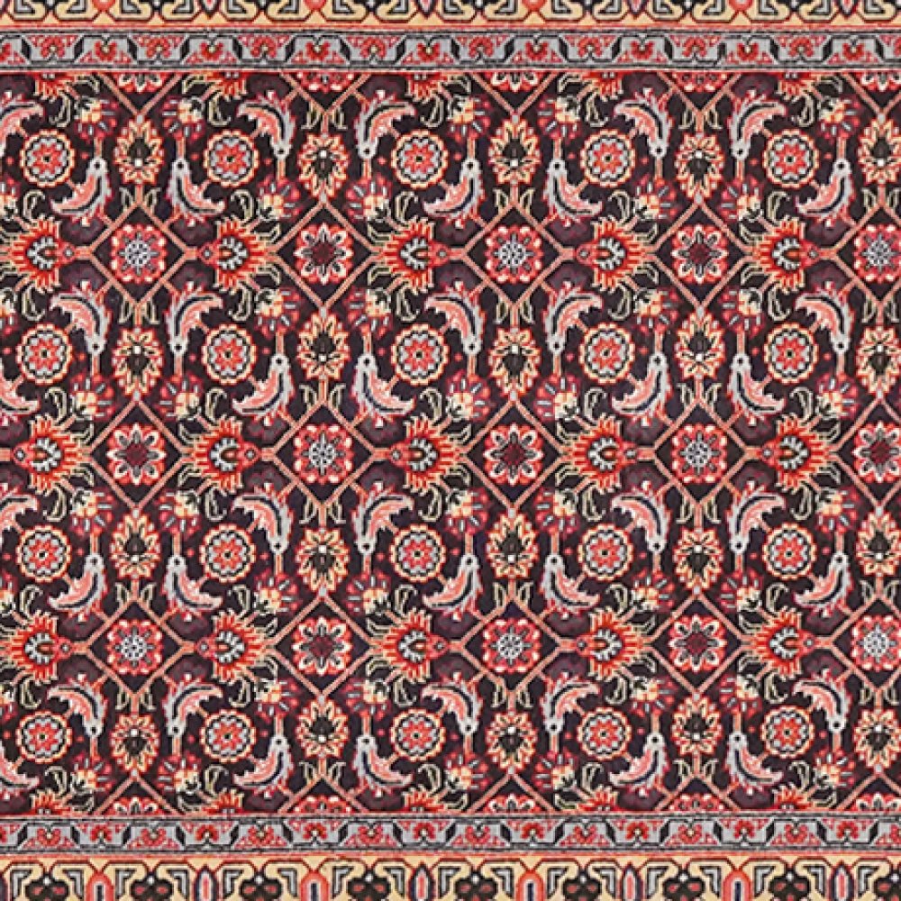 Tabriz 50 Raj — Hand-knotted, 71x289 cm, Black, 100% Virgin Wool | View 4