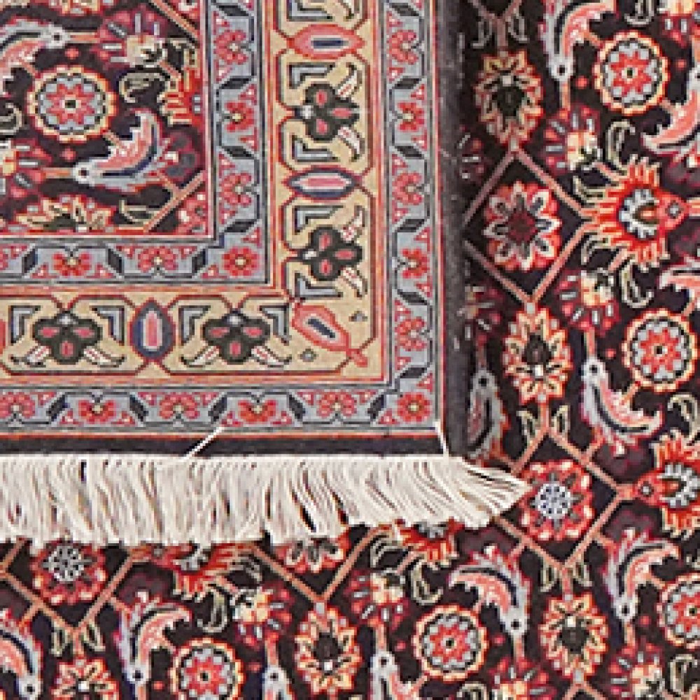 Tabriz 50 Raj — Hand-knotted, 71x289 cm, Black, 100% Virgin Wool | View 6