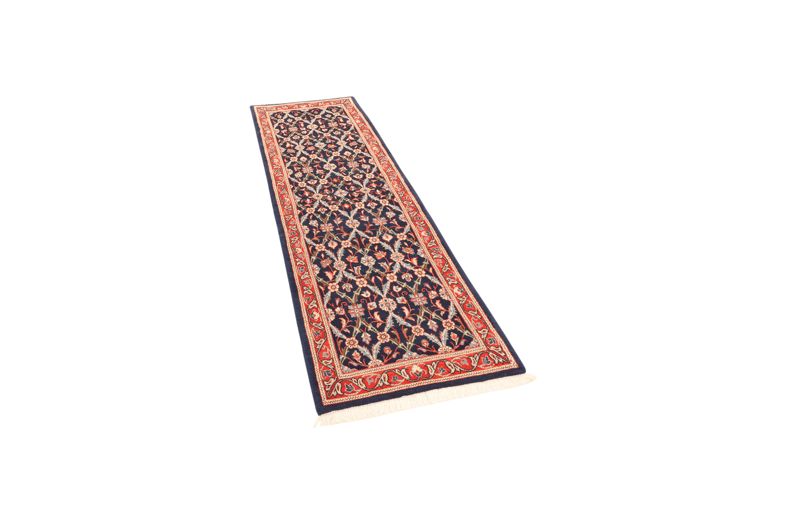 Sarough — Hand-knotted, 65x207 cm, Blue, 100% Virgin Wool | View 5