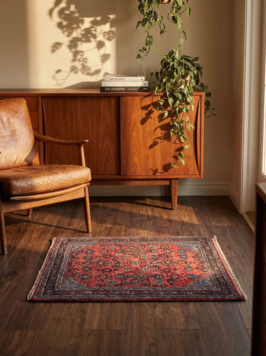 Mehreban — Hand-knotted, 62x74 cm, Red, 100% Virgin Wool | Back view