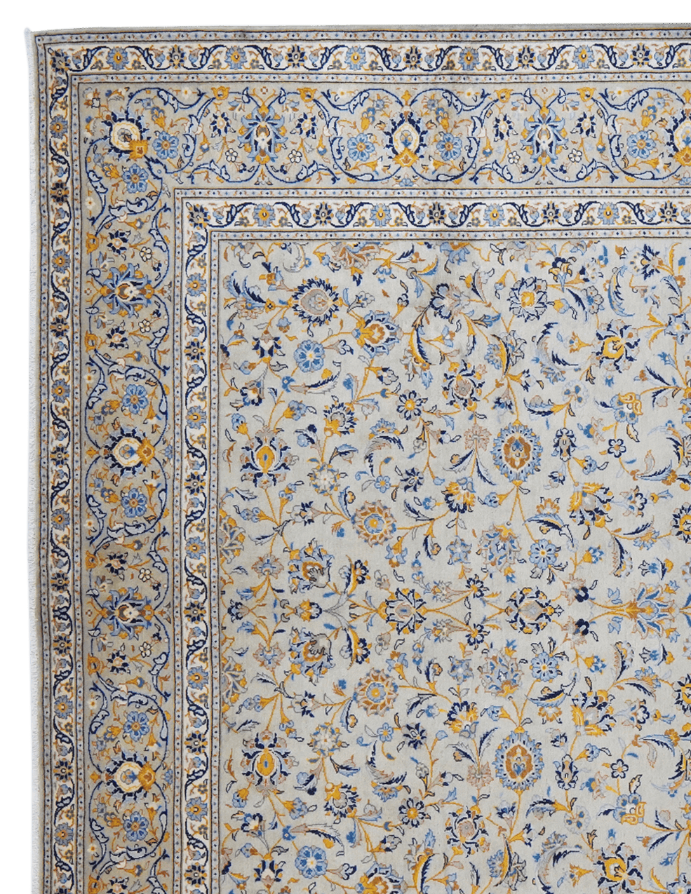 Kashan — Hand-knotted, 298x380 cm, Green, 100% Virgin Wool | View 3