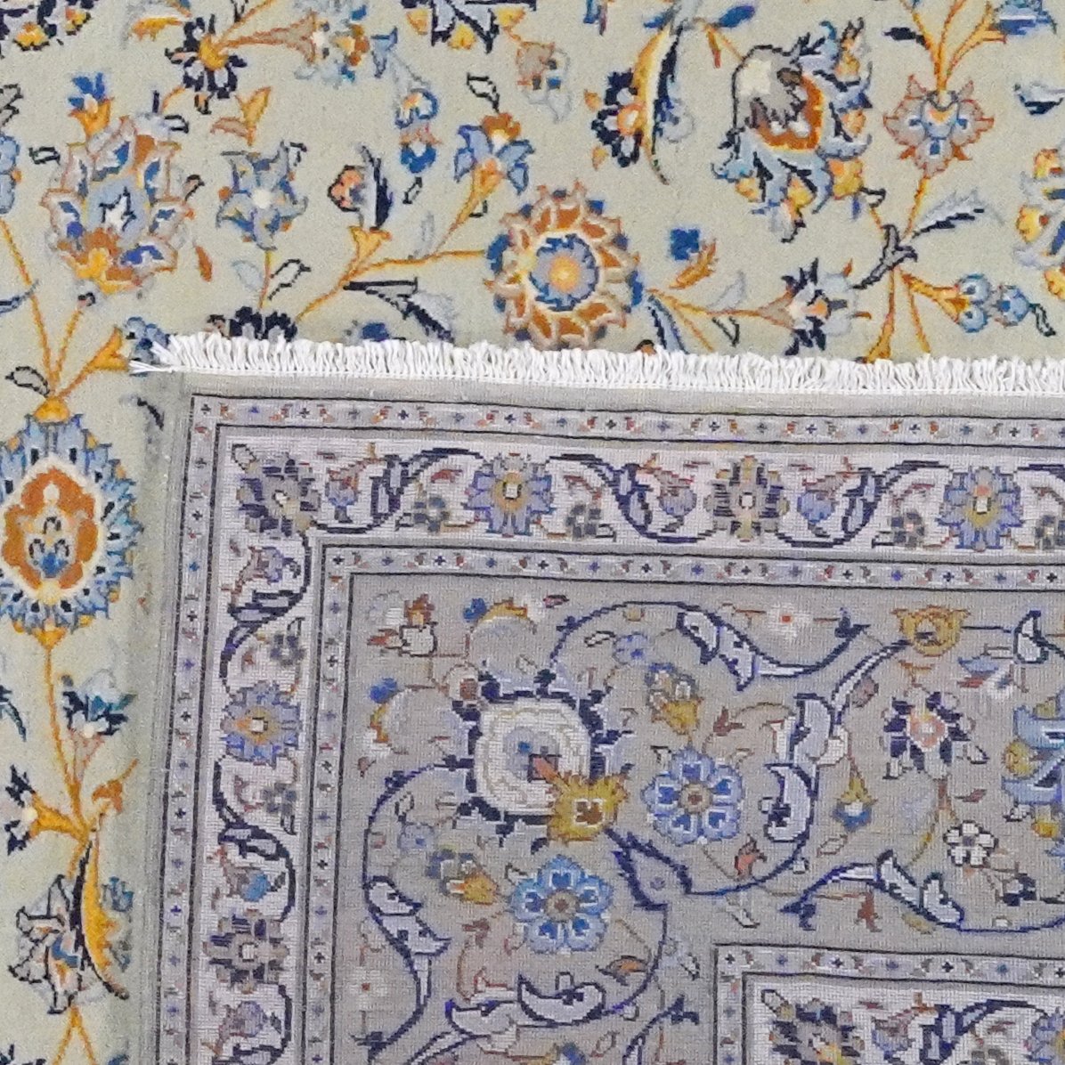Kashan — Hand-knotted, 298x380 cm, Green, 100% Virgin Wool | View 6