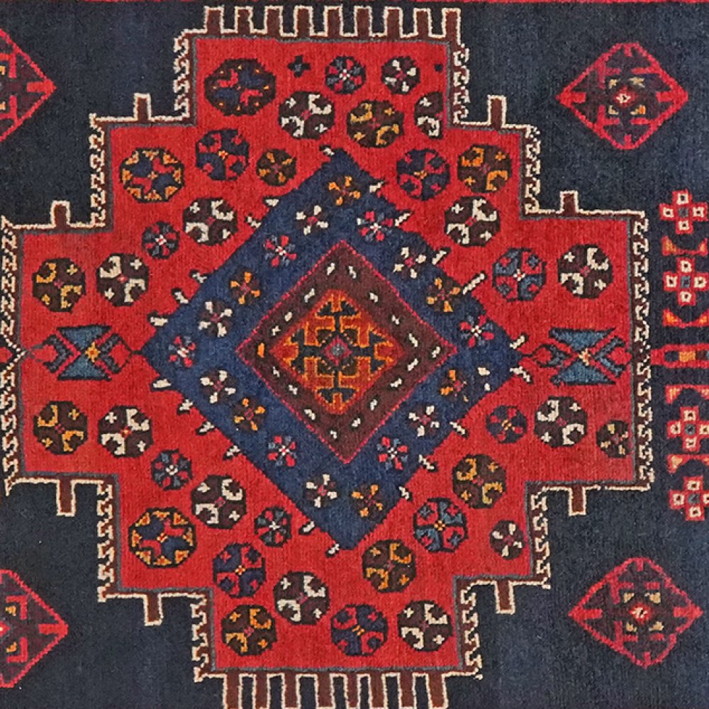 Afshar — Hand-knotted, 127x225 cm, Blue, 100% Virgin Wool | View 4