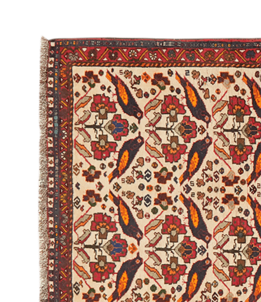 Gashgai — Hand-knotted, 110x153 cm, Beige, 100% Virgin Wool | View 3