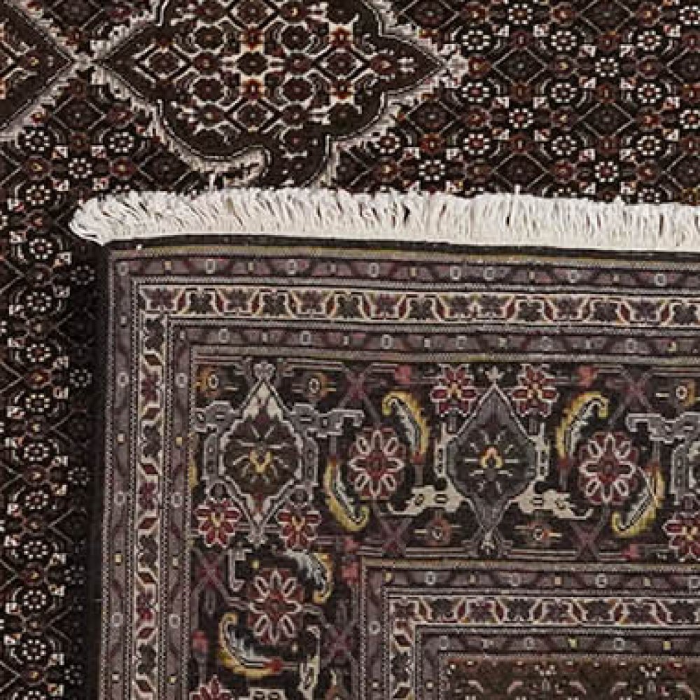 Tabriz 40 Raj — Hand-knotted, 250x346 cm, Black, 100% Virgin Wool | View 6
