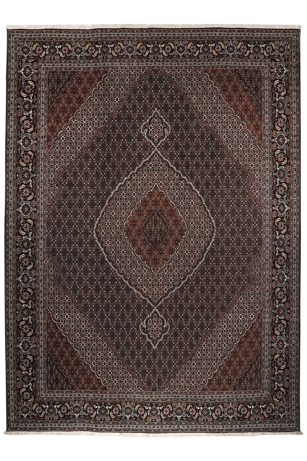 Tabriz 40 Raj — Hand-knotted, 245x345 cm, Brown, 100% Virgin Wool | Main view