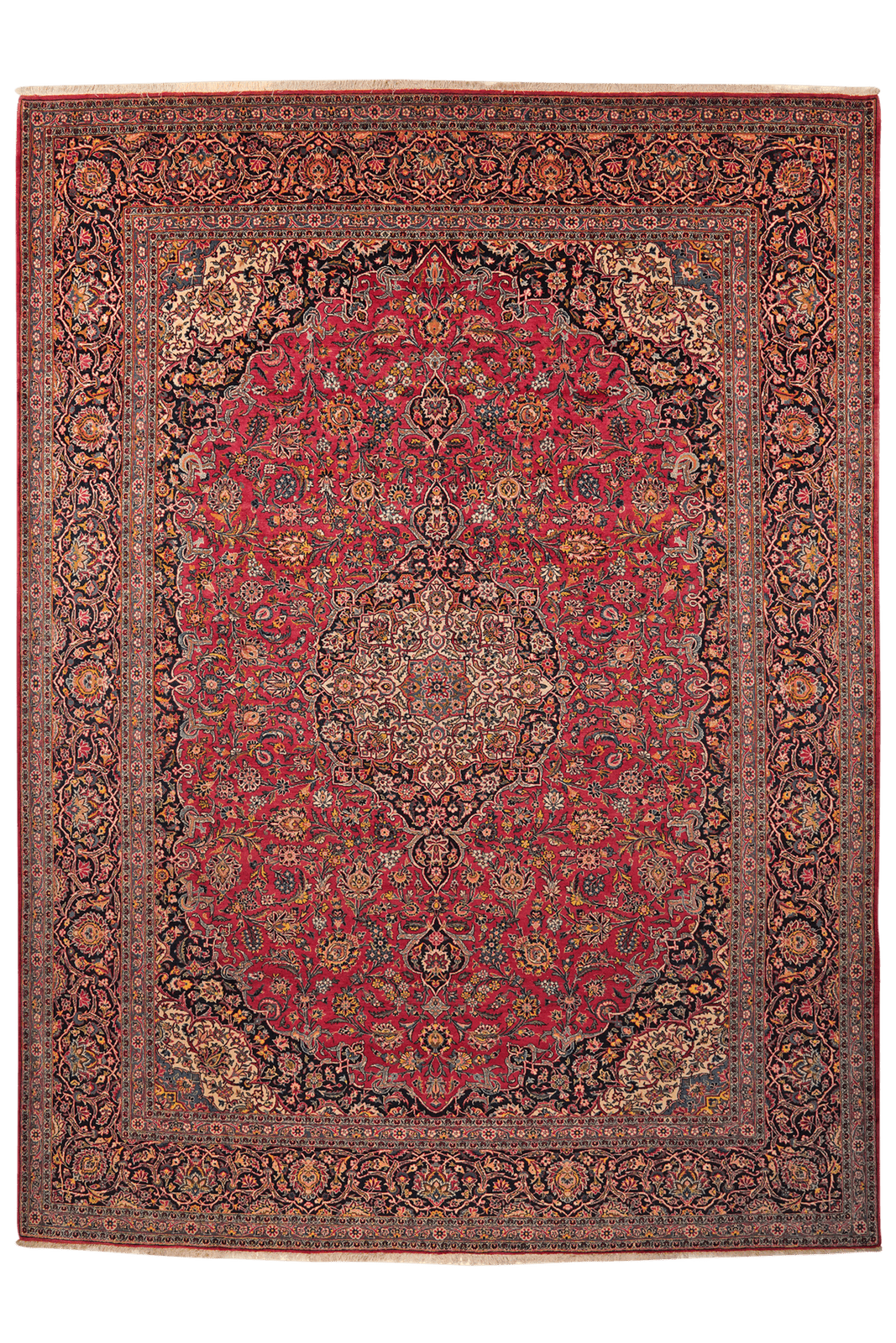 Kashan — Hand-knotted, 281x382 cm, Red, 100% Virgin Wool | Main view