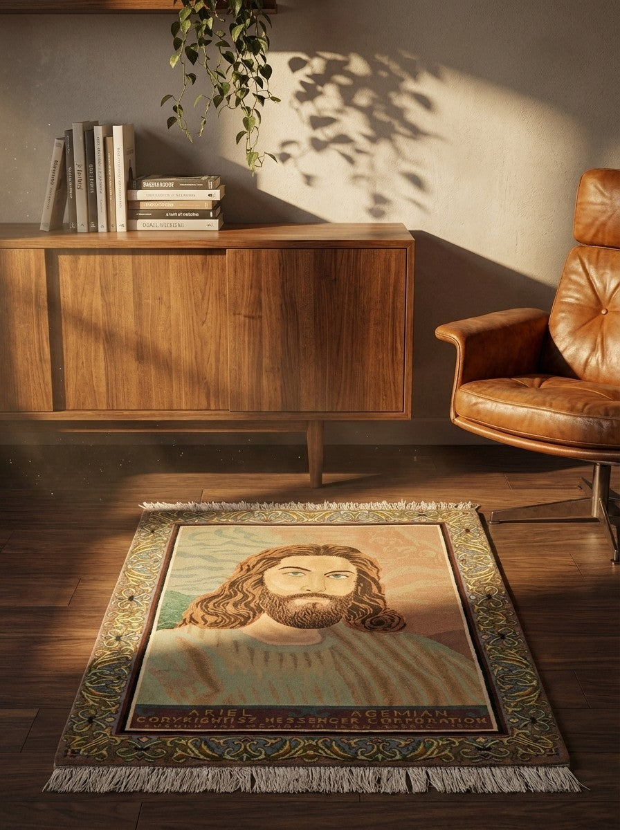 Tabriz Graphic — Hand-knotted, 55x76 cm, Multicolor, 100% Virgin Wool | Back view