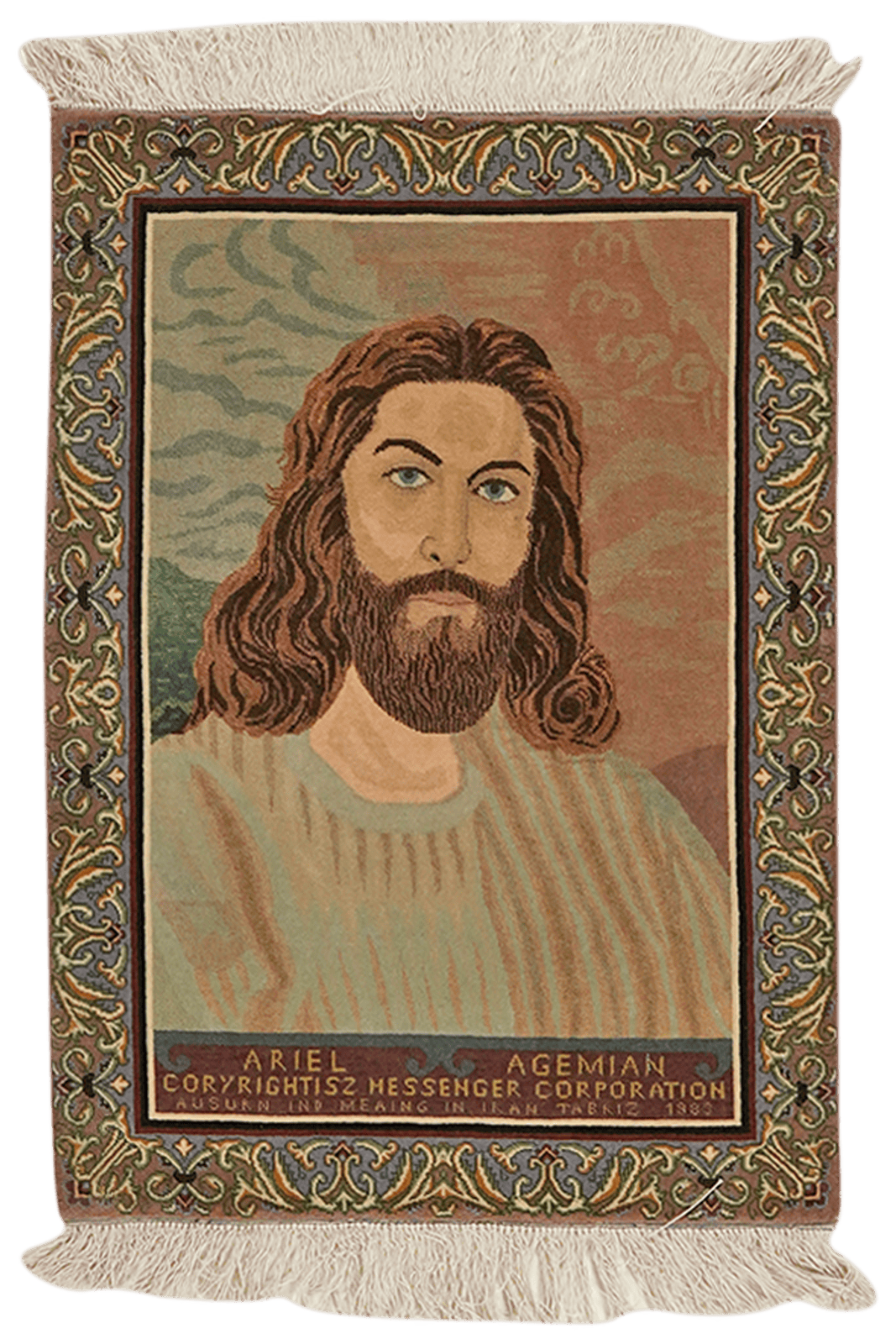 Tabriz Graphic — Hand-knotted, 55x76 cm, Multicolor, 100% Virgin Wool | Main view