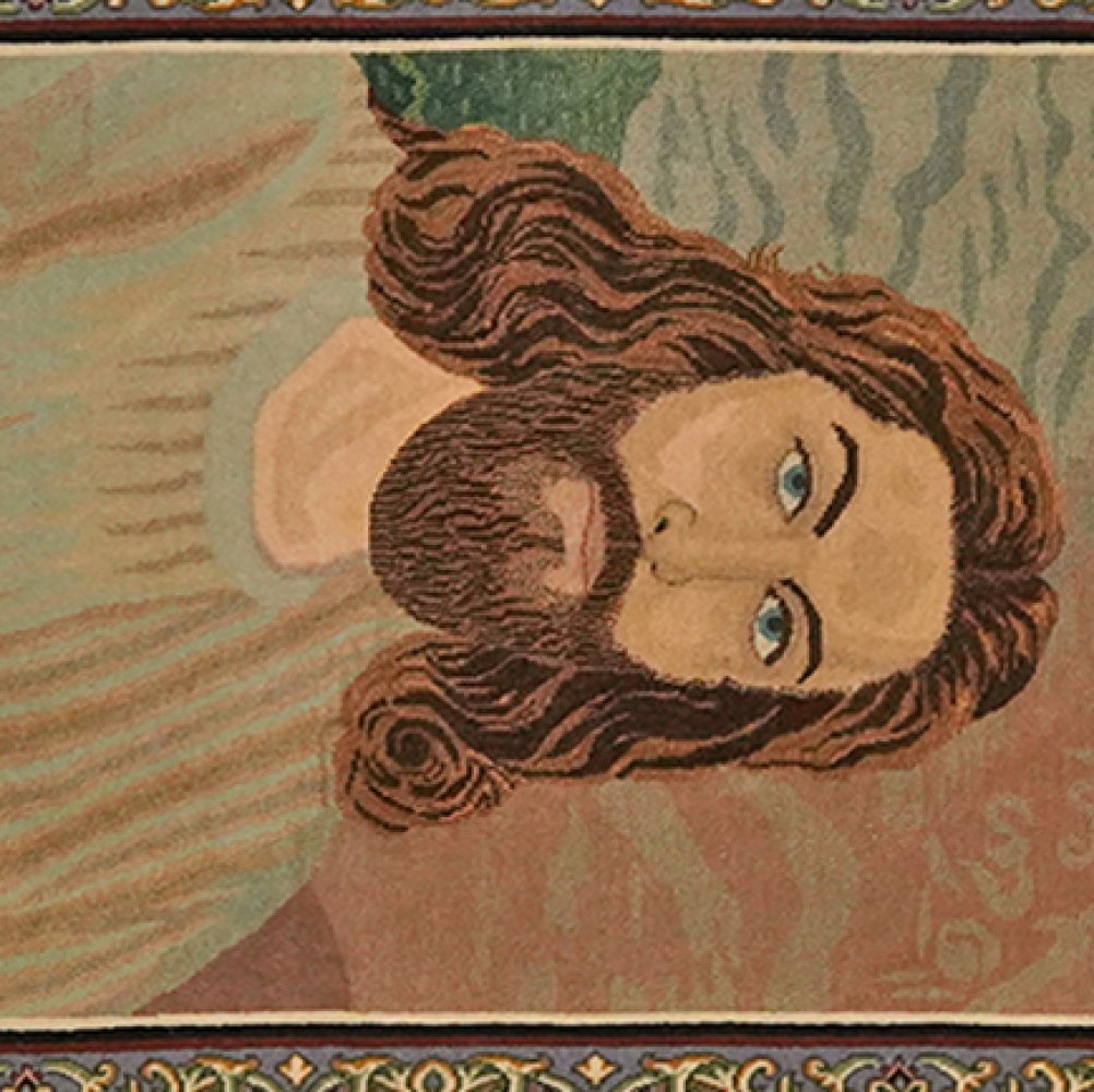Tabriz Graphic — Hand-knotted, 55x76 cm, Multicolor, 100% Virgin Wool | View 4
