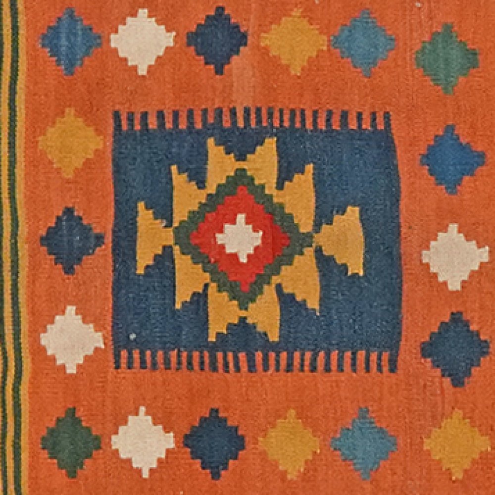 Kelim Gashgai — Handmade, 52x355 cm, Blue, 100% Virgin Wool | View 4