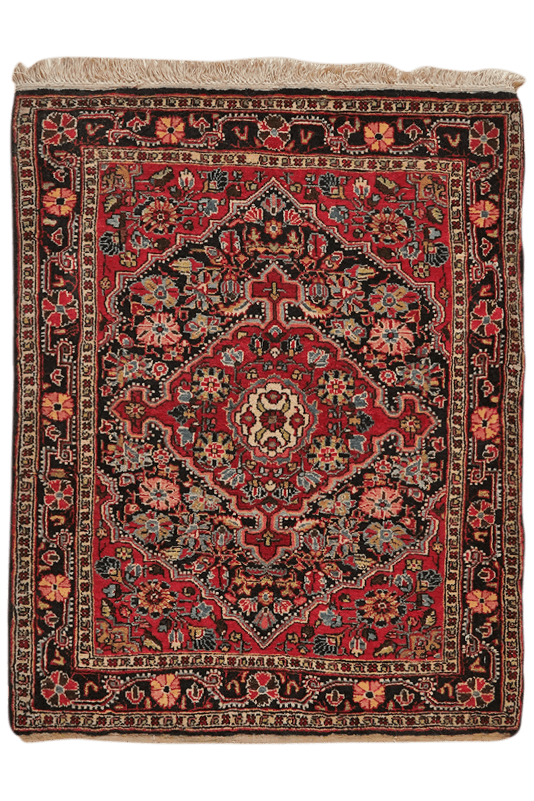 Djozan — Hand-knotted, 77x90 cm, Red, 100% Virgin Wool | Main view