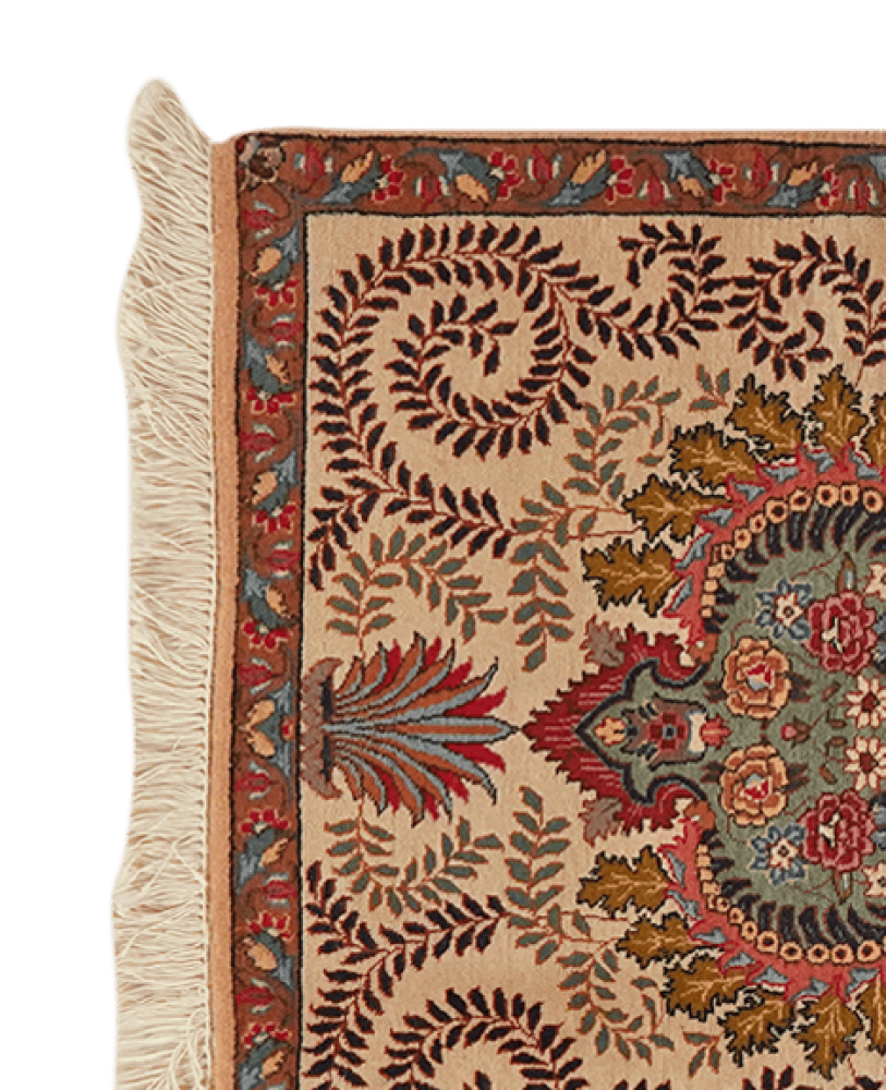 Tabriz Old — Hand-knotted, 63x84 cm, Beige, 100% Virgin Wool | View 3