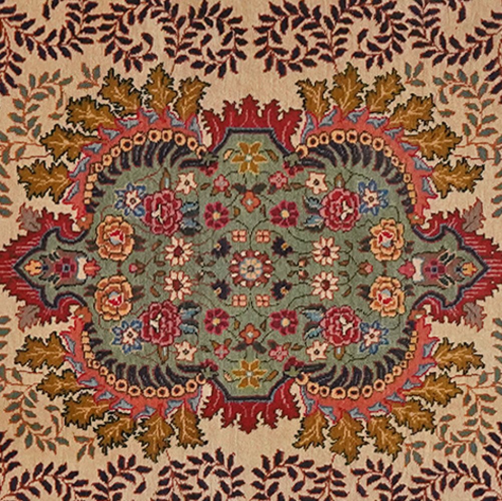 Tabriz Old — Hand-knotted, 63x84 cm, Beige, 100% Virgin Wool | View 4