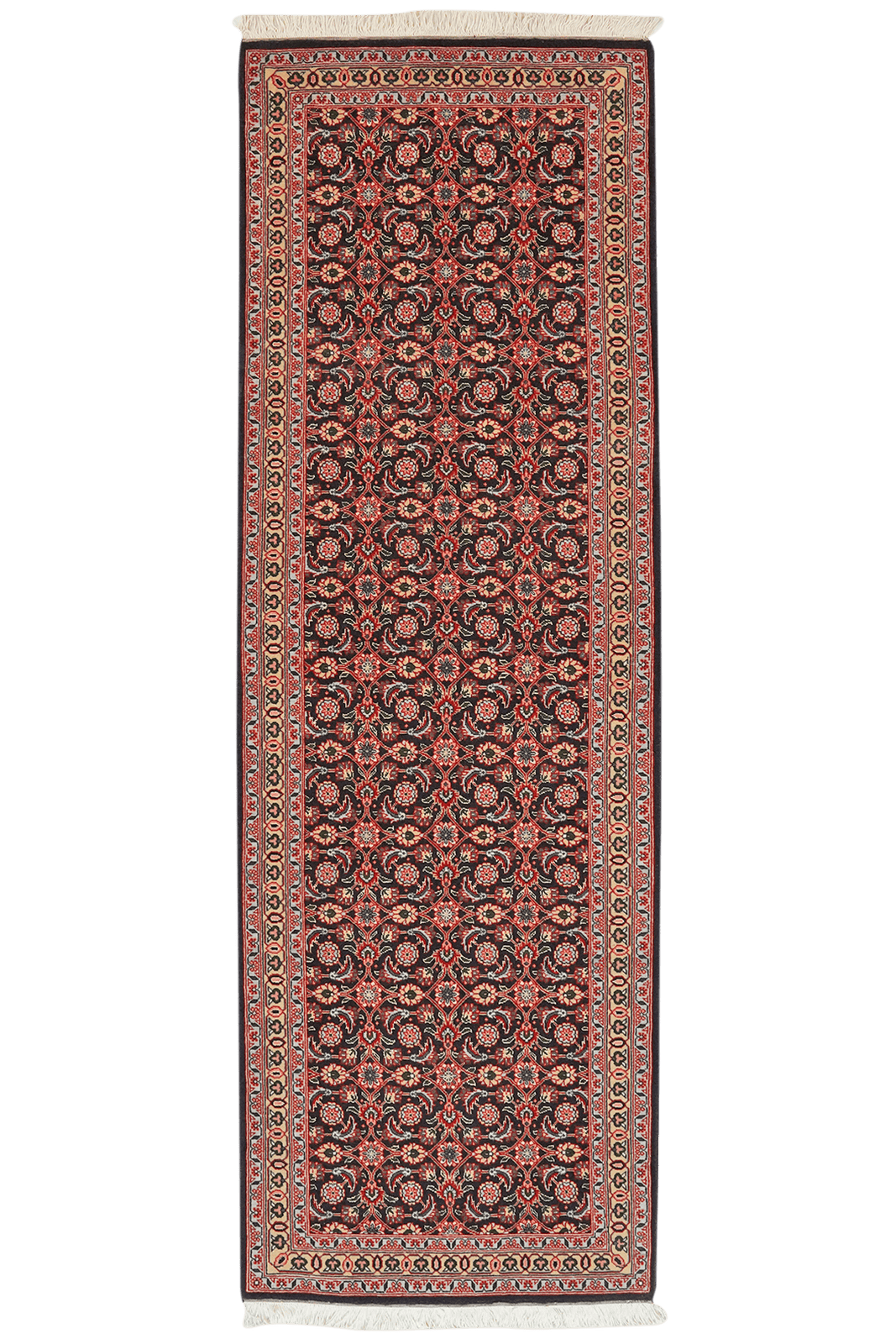 Tabriz 50 Raj — Hand-knotted, 65x199 cm, Blue, 100% Virgin Wool | Main view