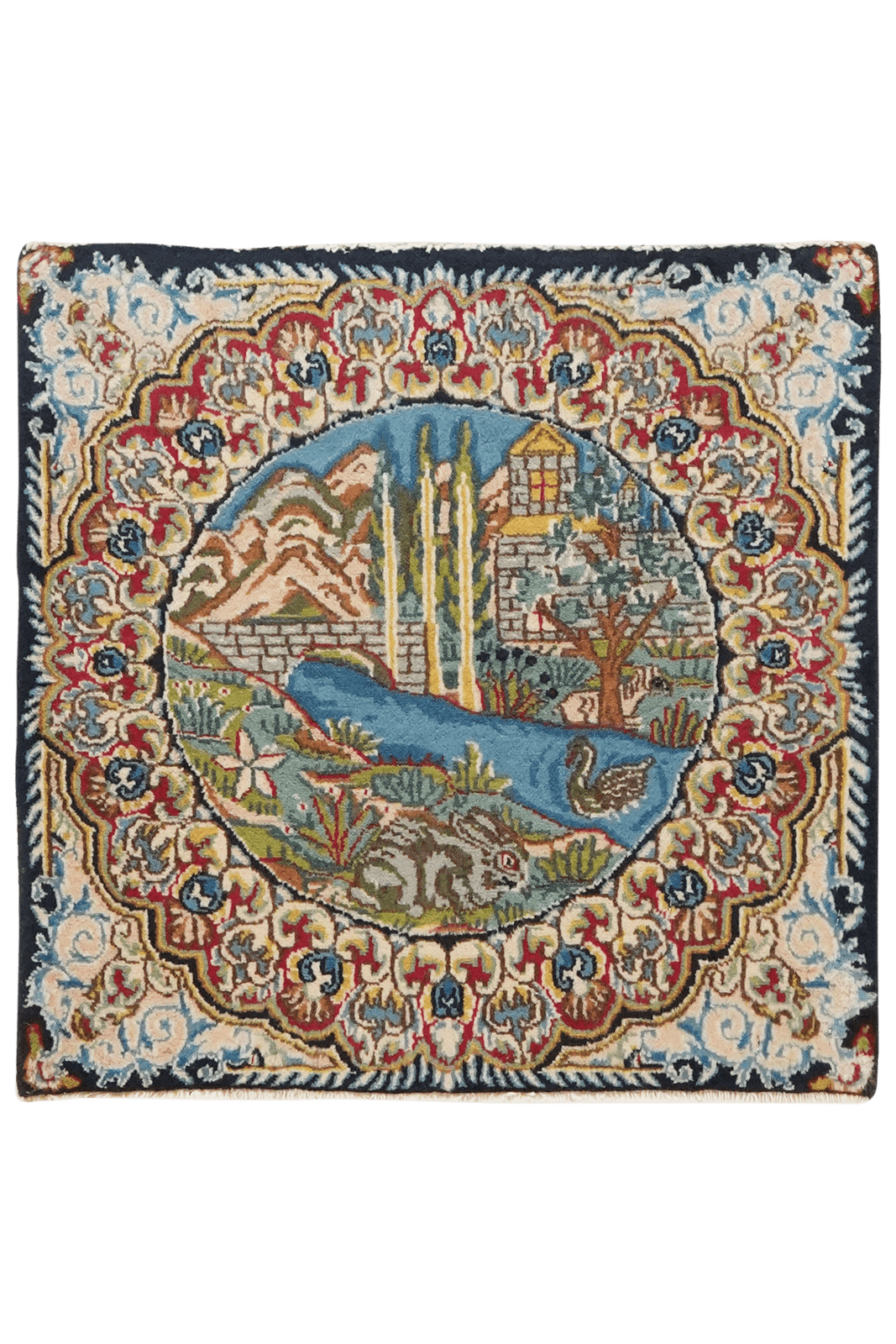 Kirman — Hand-knotted, 53x53 cm, Multicolor, 100% Virgin Wool | Main view