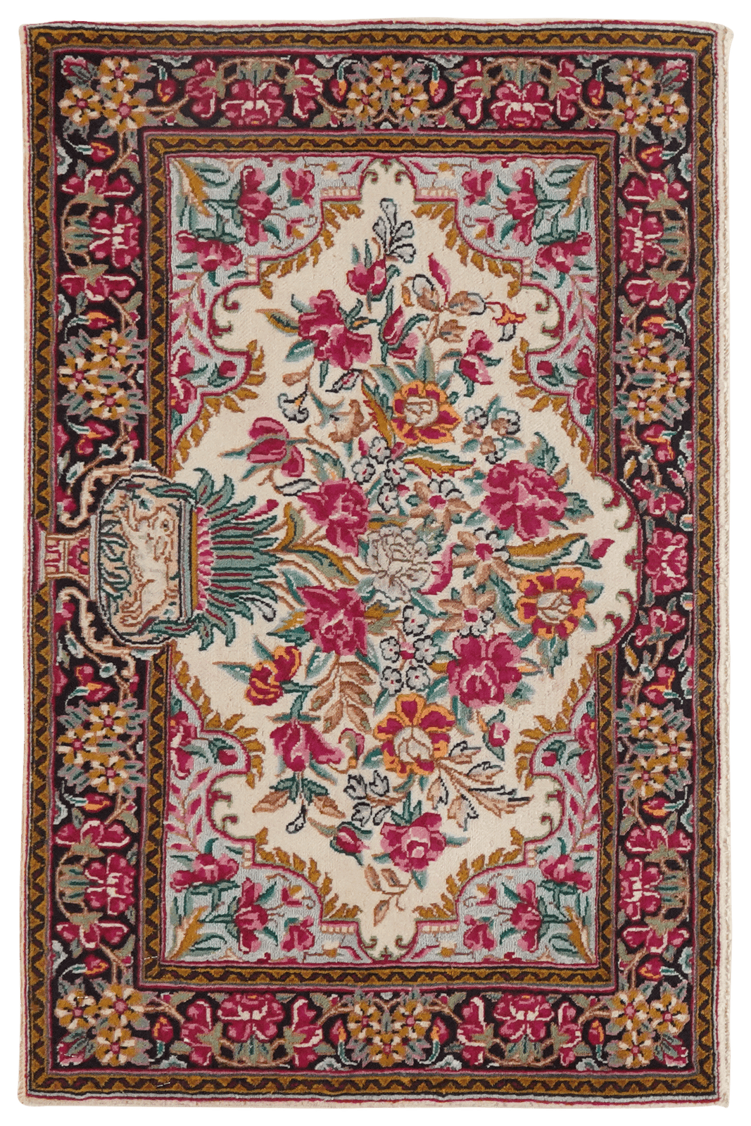 Kirman — Hand-knotted, 88x58 cm, Beige, 100% Virgin Wool | Main view
