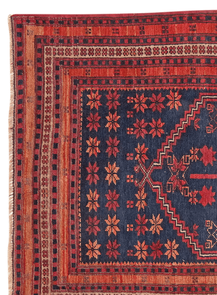 Yagdjibedir — Hand-knotted, 107x181 cm, Blue, 100% Virgin Wool | View 3