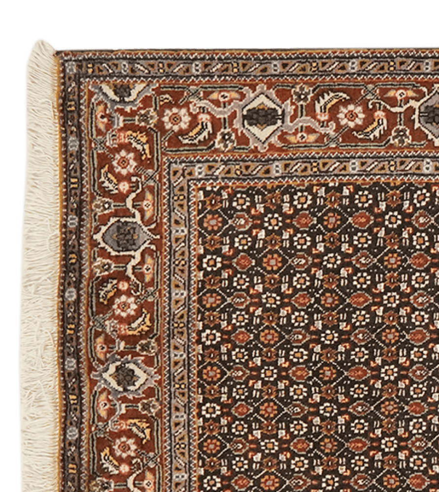 Tabriz 40 Raj — Hand-knotted, 75x198 cm, Black, 100% Virgin Wool | View 3