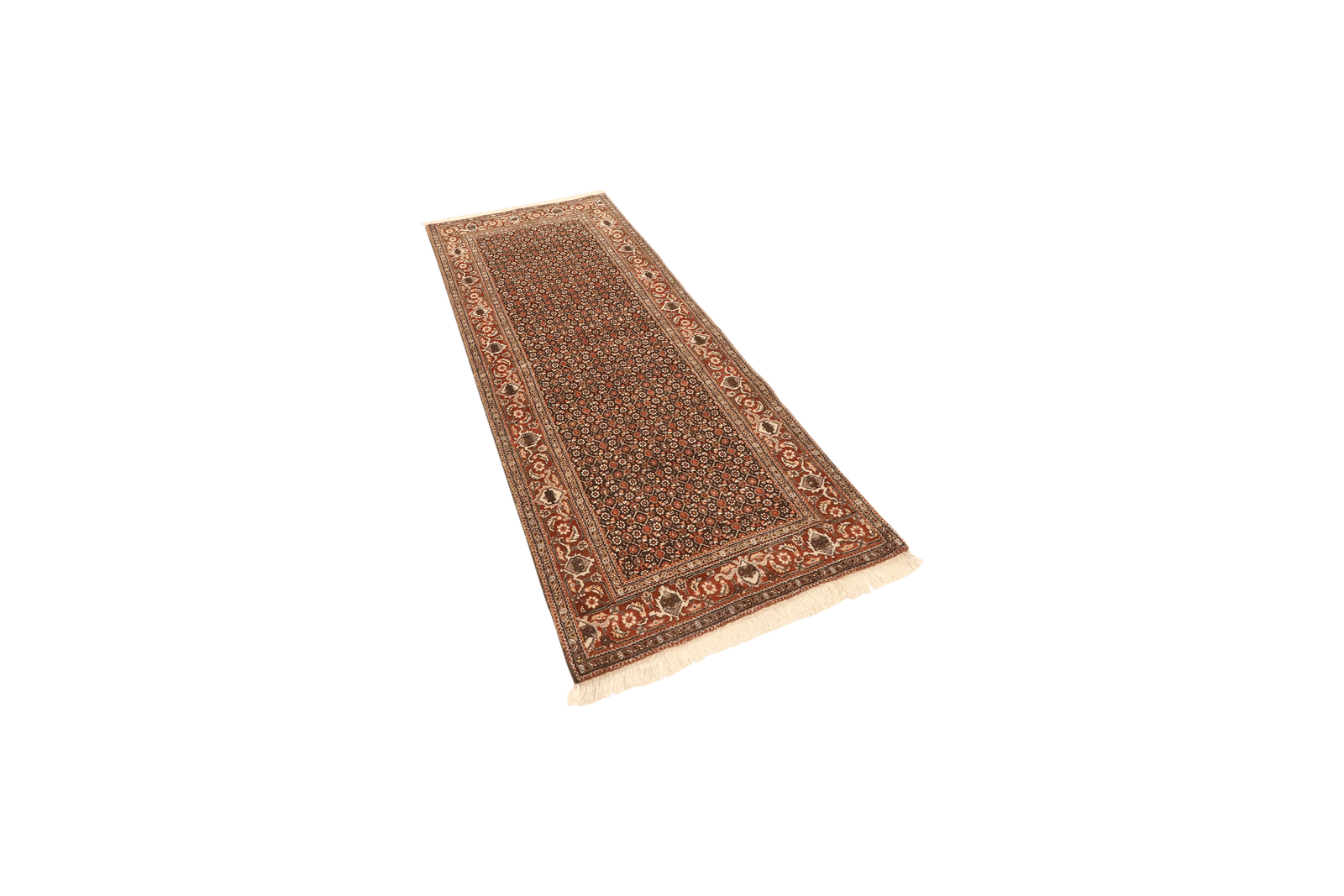 Tabriz 40 Raj — Hand-knotted, 75x198 cm, Black, 100% Virgin Wool | View 5