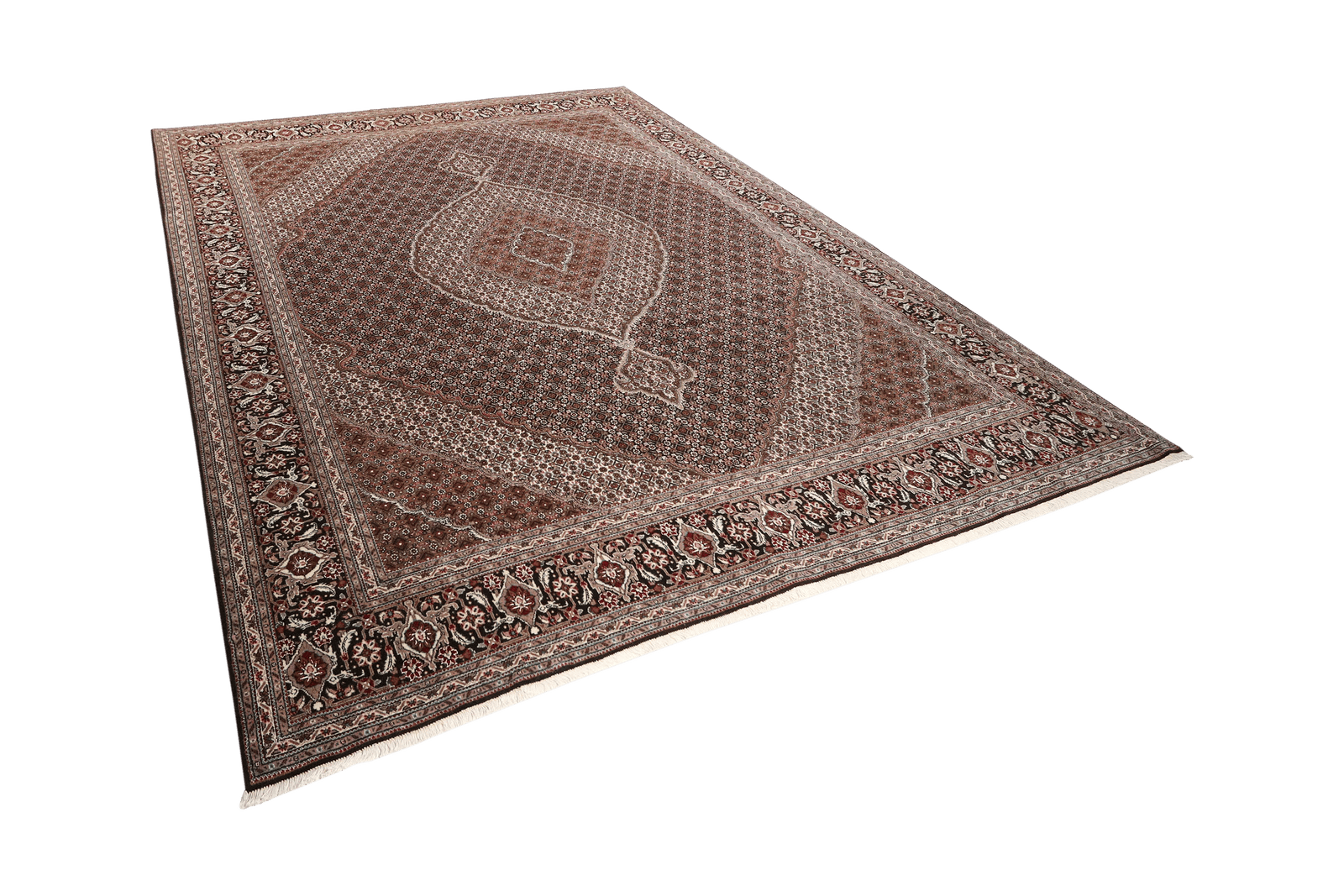 Tabriz 40 Raj — Hand-knotted, 249x345 cm, Black, 100% Virgin Wool | View 5