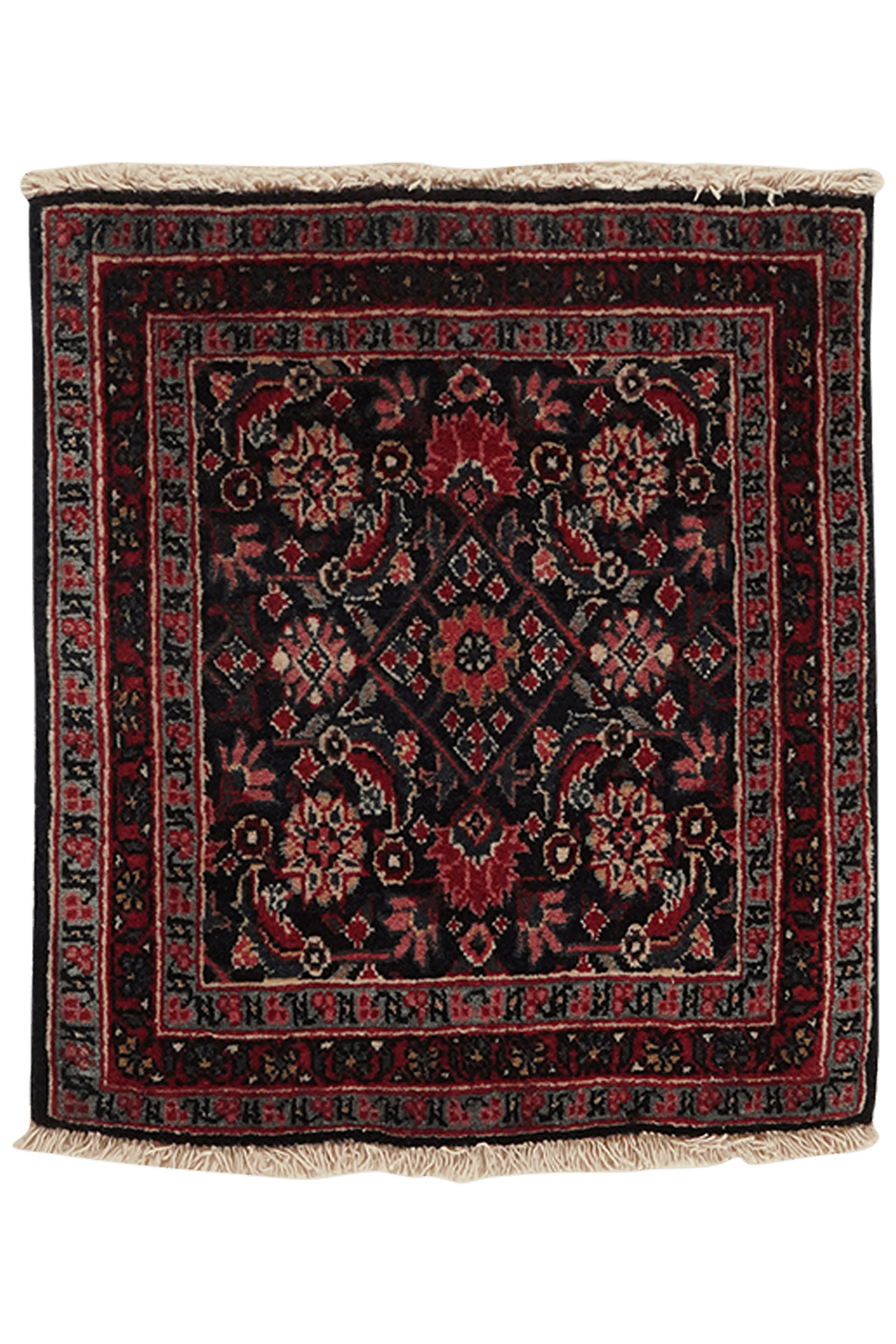 Hamadan — Hand-knotted, 50x55 cm, Blue, 100% Virgin Wool | Main view